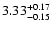 $3.33^{\rm +0.17}_{-0.15}$