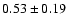 $0.53\pm0.19$