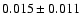 $0.015\pm 0.011$