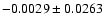 $-0.0029\pm 0.0263$