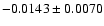 $-0.0143\pm 0.0070$