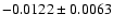 $-0.0122\pm 0.0063$
