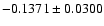 $-0.1371\pm 0.0300$