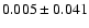 $ 0.005\pm 0.041$