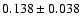 $ 0.138\pm 0.038$