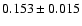 $0.153\pm 0.015$