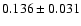 $ 0.136\pm 0.031$