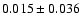 $ 0.015\pm 0.036$