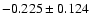 $ -0.225\pm 0.124$