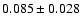 $ 0.085\pm 0.028$