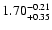 $1.70^{\rm -0.21}_{+0.35}$