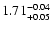 $1.71^{\rm -0.04}_{+0.05}$