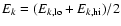$E_k = (E_{k,{\rm lo}} + E_{k,{\rm hi}})/2$