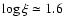 $\log \xi \simeq 1.6$