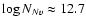 $\log N_{N {\sc v}} \approx 12.7$