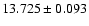 $13.725 \pm 0.093$