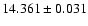 $14.361 \pm 0.031$