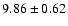 $ 9.86 \pm 0.62$