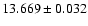 $13.669 \pm 0.032$