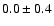 $ 0.0 \pm 0.4$