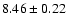 $ 8.46 \pm 0.22$