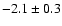 $ -2.1 \pm 0.3$