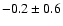 $ -0.2 \pm 0.6$