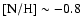 ${\rm [N/H]} \sim -0.8$