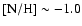 ${\rm [N/H]} \sim -1.0$