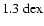 $1.3~{\rm dex}$