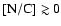 $[{\rm N/C}] \gtrsim 0$