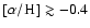 $[\alpha/\element{H}] \gtrsim -0.4$