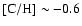 ${\rm [C/H]} \sim -0.6$