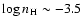 $\log n_{\element{H}} \sim -3.5$