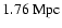 $1.76~{\rm Mpc}$