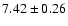 $ 7.42 \pm 0.26$