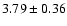 $ 3.79 \pm 0.36$