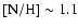 ${\rm [N/H]} \sim 1.1$