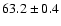 $ 63.2 \pm 0.4$
