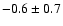 $ -0.6 \pm 0.7$