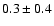 $ 0.3 \pm 0.4$