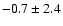 $ -0.7 \pm 2.4$