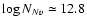 $\log N_{N {\sc v}} \simeq 12.8$
