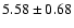 $ 5.58 \pm 0.68$