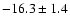 $ -16.3 \pm 1.4$