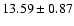 $13.59 \pm 0.87$