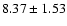 $ 8.37 \pm 1.53$