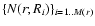 $\{N(r;R_i)\}_{i=1..M(r)}$