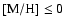 $[{\rm M/H}] \leq 0$