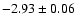 $-2.93\pm0.06$